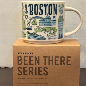Starbucks Boston Been There Series Mug - White with Green & Blue Accents